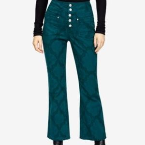 Free People Liv Printed Cropped Flared Jeans